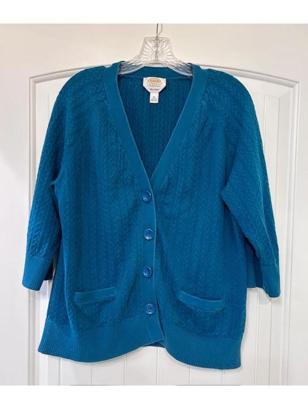 Talbots Pima Cotton Textured Cardigan Plus Size 2X GUC